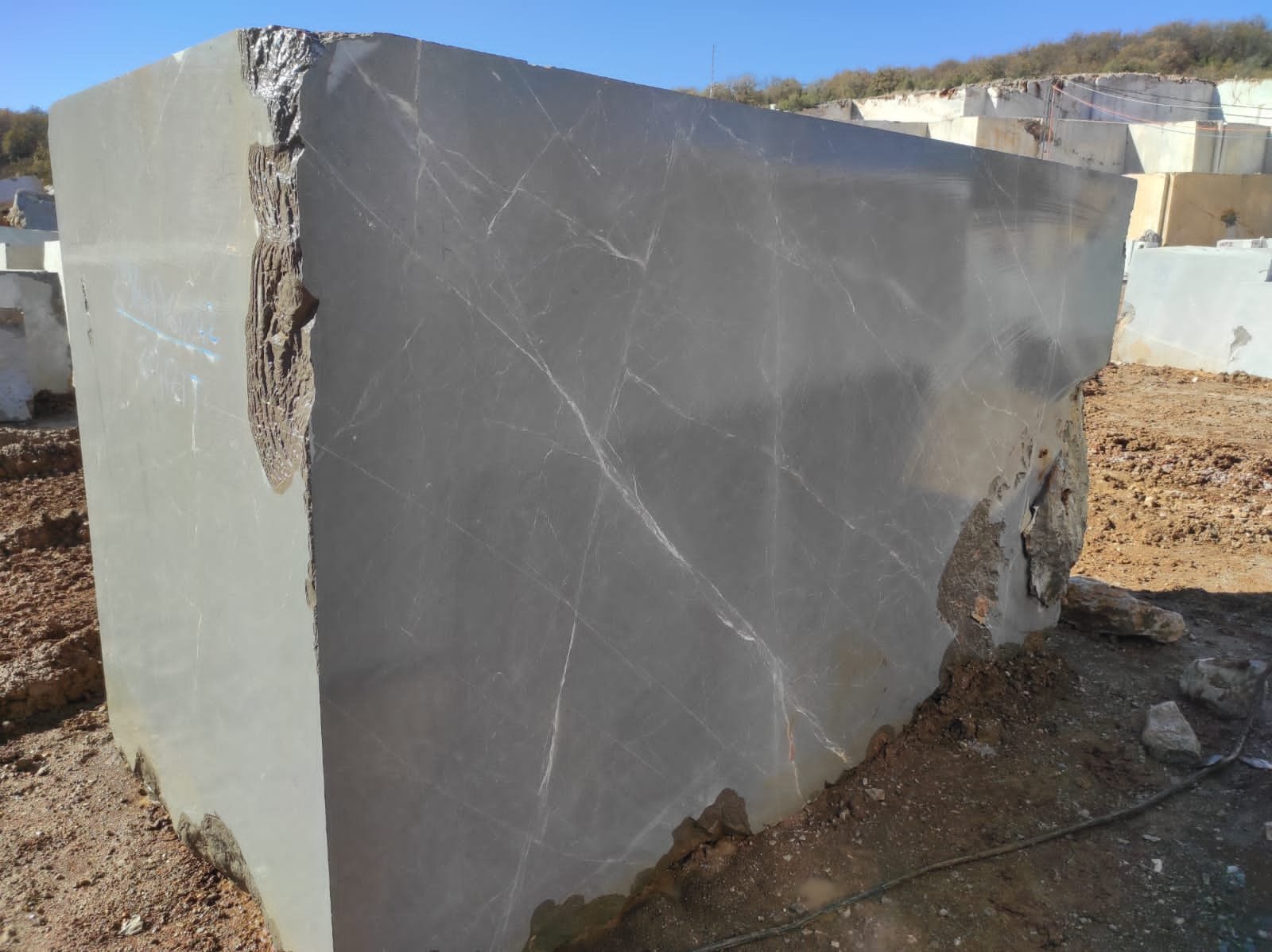 Iranian Pietra Grey marble block selection